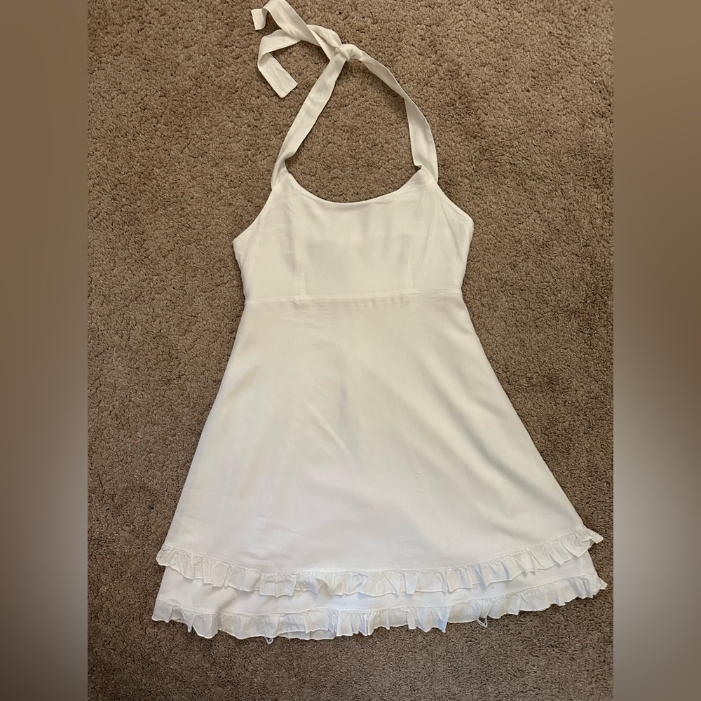 V Fish White Halter Cocktail Dress Women’s Small S Summer Party Wedding Guest